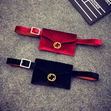 Мода Велюр Для женщин Поясные сумки небольшой лоскут поясная Сумка черный бело-золотые Грудь Fanny Pack классический конверт мешок lbolso cintura mujer