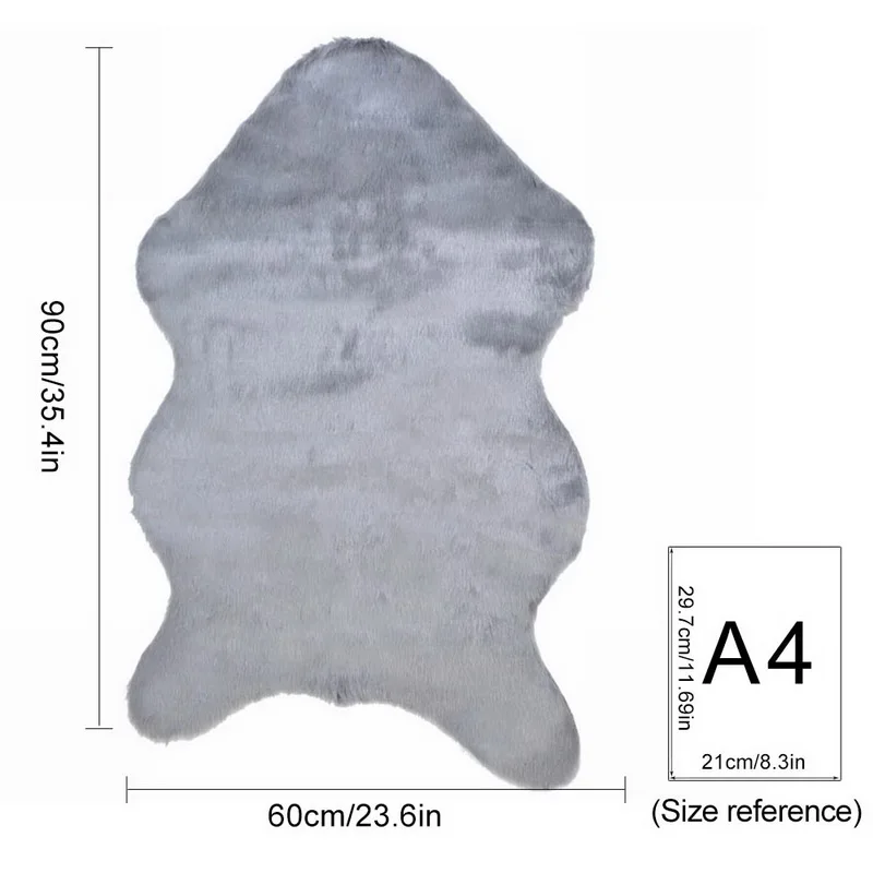 60x90cm grey Urijk мех искусственный овчина ковер моющееся сиденье коврик пушистые коврики для гостиной ворсистая шерсть мягкие теплые ковры домашний декор - Цвет: 60x90cm grey