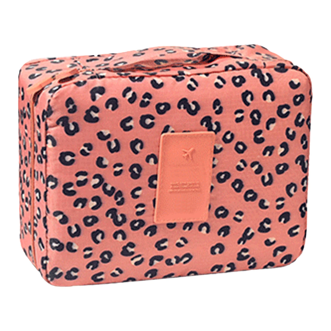 Портативная Большая вместительная косметичка на молнии с узором в горошек, косметичка, косметичка, косметический чехол, косметический набор для макияжа - Цвет: pink leopard print