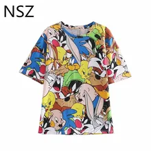 NSZ женская футболка с рисунком аниме, футболка с коротким рукавом и круглым воротником, летние футболки, женские хлопковые топы