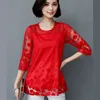 Womens Blouse Shirt Spring Summer Fashion Elegant Lace Sexy Tops and Blouses Plus Size New Sexy Loose  3/4 Sleeve Women New ► Photo 2/6