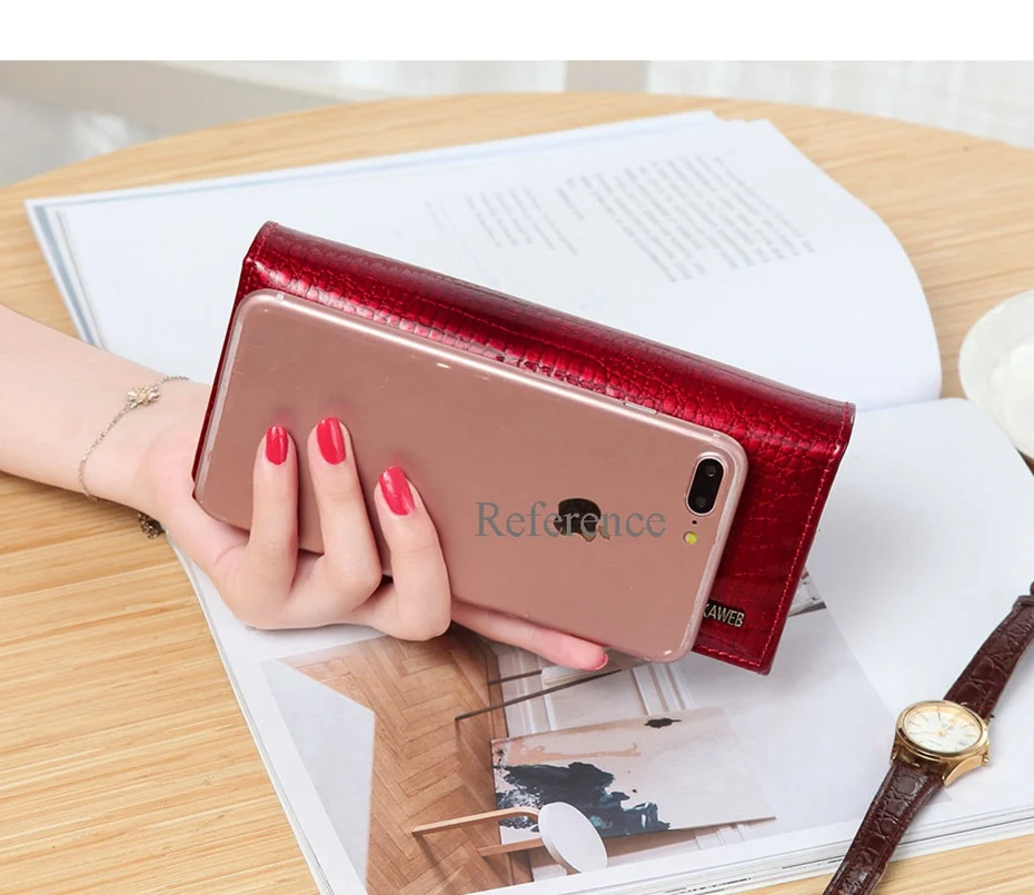 VICKAWEB Wallet Female Genuine Leather Purse Women Vintage Alligator Women Wallets Long Hasp Womens Wallets and Purses Retro-AE150-009