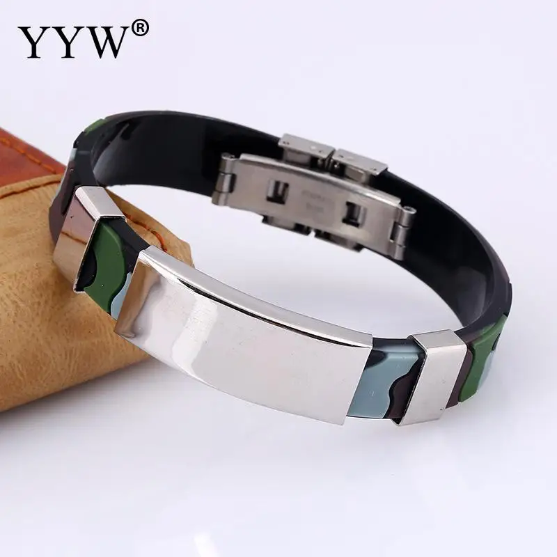 YYW Camouflage Silicone Bracelet Men Wholesale Leather Bracelet