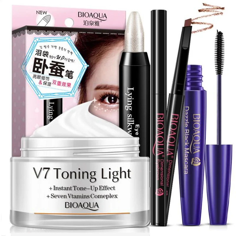 Brand Combination Makeup Set Fashion Cosmetics Kit Anti-wrinkle BBCream WaterProof Mascara Magic Eyebrow Pencil Charming Eye pen | Красота и