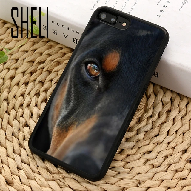 SHELI Pinscher Doberman Dog Tongue Face Phone Case Cover For iPhone 5 6s 7 8 plus 11 pro X XR XS Max Samsung S7 edge S8 S9 10 |