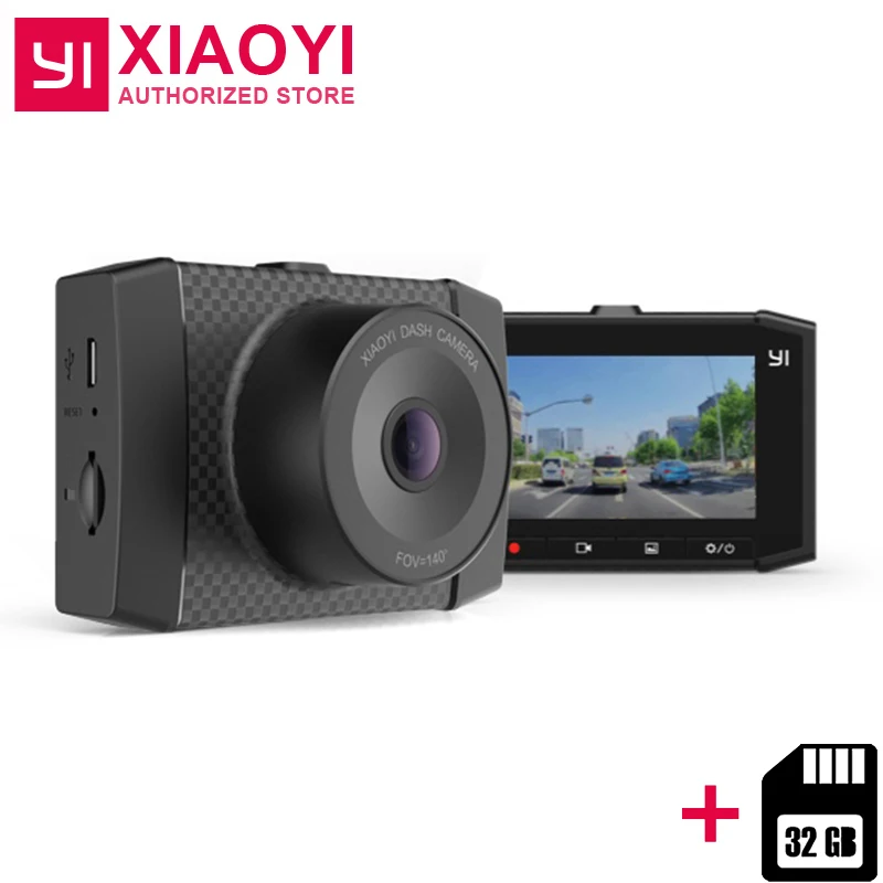 YI Ultra Dash Камера с картой памяти на 32 ГБ Черный 2 7 K Разрешение A17 A7 двухъядерный