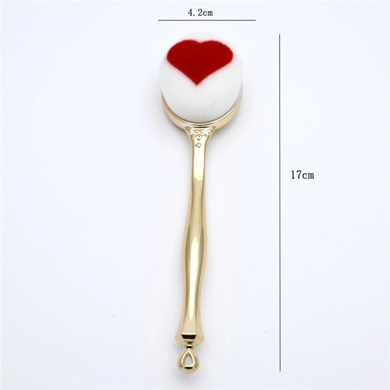 

New 1 PCS 17*4.2cm Toothbrush Shape Makeup Brush Red Peach Heart Makeup Brush Foundation Brush Oval Brushes Gift Set for Women