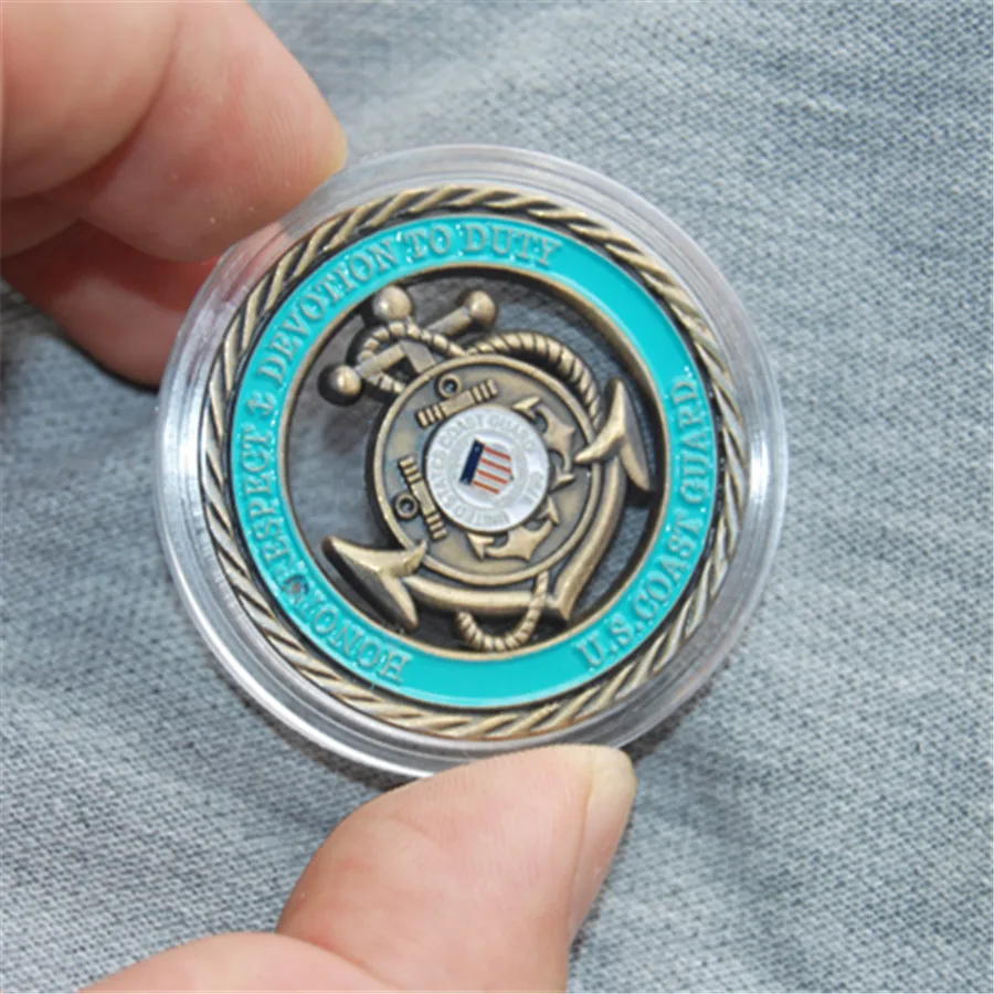 U.S. Coast Guard  Core Values - USCG Brass Challenge Coin (8)