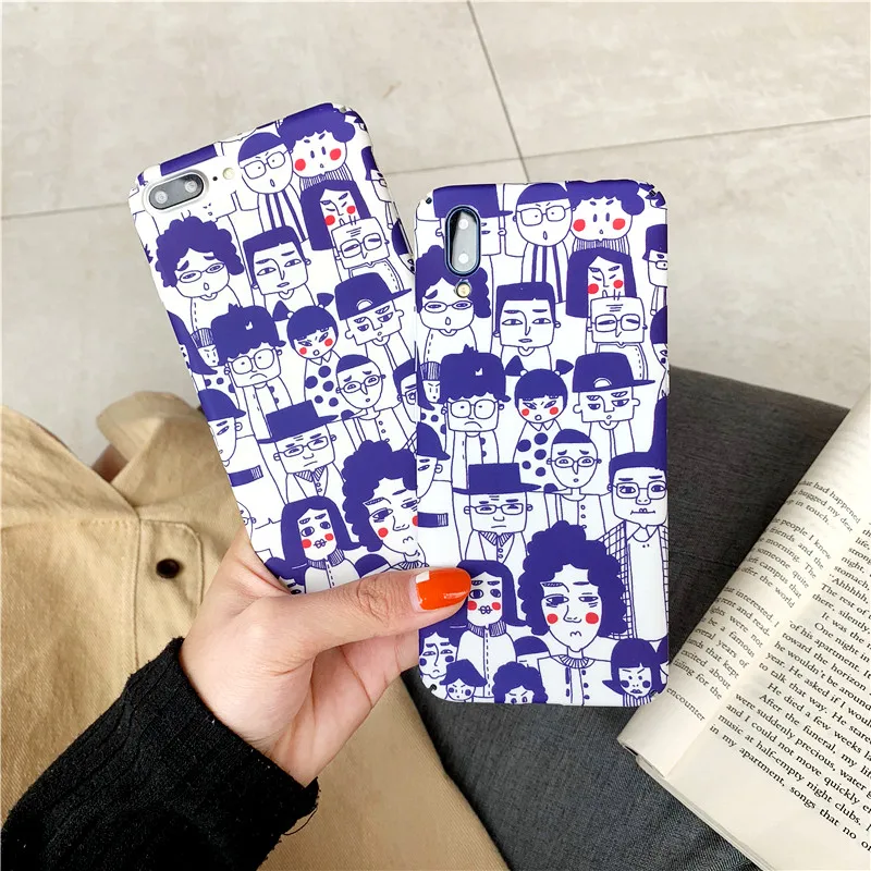 

for Funda iPhone X Case 6 6S 7 8 Plus XS Max Cute Cartoon Character for Cover iPhone 7 Case Hard PC Capa iPhone XR Case