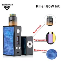 Killer 80w box mod new RDA kit aluminum alloy & resin colors 7ml capacity Bottle Single 18650 Battery Vape pen Mods vaporizer