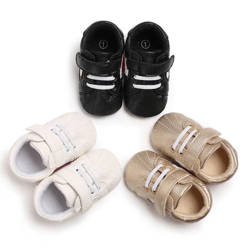 

0-18 Months Toddler Baby Girls Boys Causal Crib Shoes Solid Hook Heart Print Spring Autumn Baby Soft Shoes 3 Style