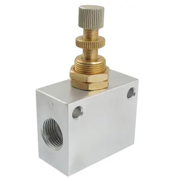 

Silver Tone One-Way Restrictive Pneumatic Air Flow Speed Control Valve KLA-15 thread 1/2 inch BSP 21mm