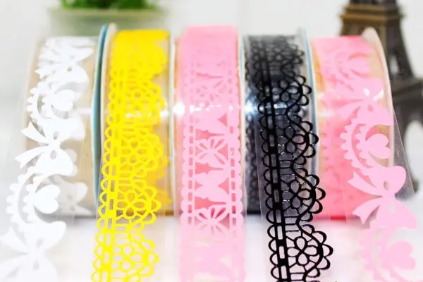 Hot Sale Sweet Design Good Quality Wholesale Colorful Lace Tapedecorative Sticker Tape