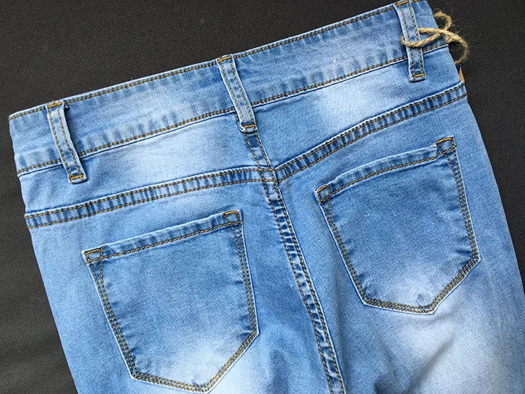Обтягивающие эластичные рваные джинсы с дырками, женские брюки, модные джинсовые штаны с высокой талией, женские джинсы#160969