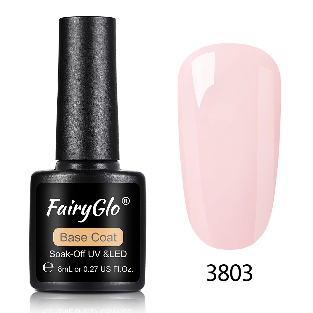 FairyGlo, 8 мл, двухступенчатое цветное Базовое покрытие, Гель-лак для ногтей, два способа использования, дизайн ногтей, замачиваемый УФ-Гель-лак, долговечный Гель-лак - Цвет: 3803