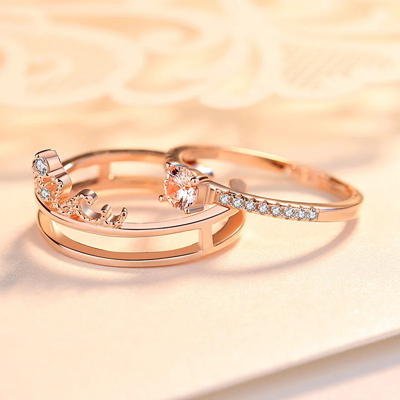 BOSCEN 925 пробы Серебряное кольцо для женщин и девушек Подарок Корона съемный два в одном три способы ношения креативный