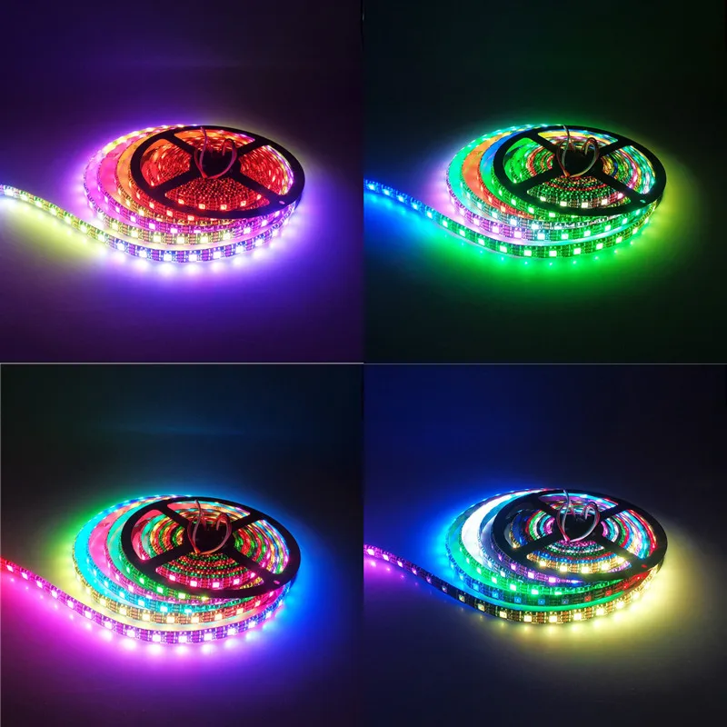 WS2812B DC 5 В Светодиодная лента RGB 50 см 1 м 2 3 4 30/60/144 светодиодов смарт адресуемых