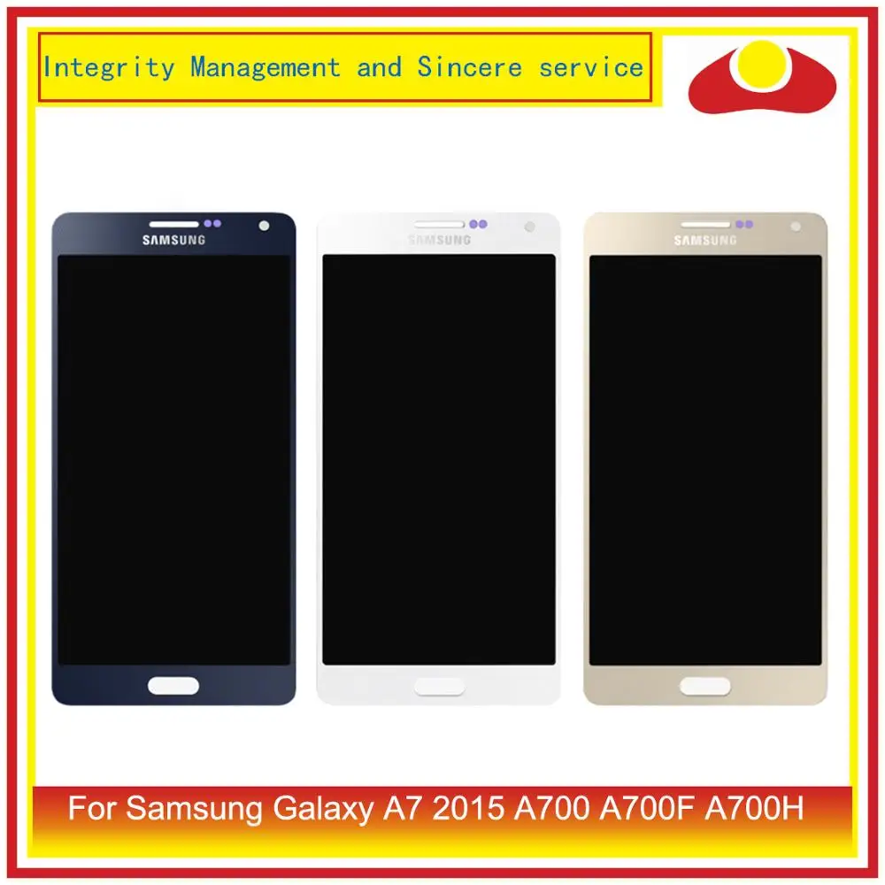 

ORIGINAL For Samsung Galaxy A7 2015 A700 A700F SM-A700F LCD Display With Touch Screen Digitizer Panel Pantalla Complete Assembly