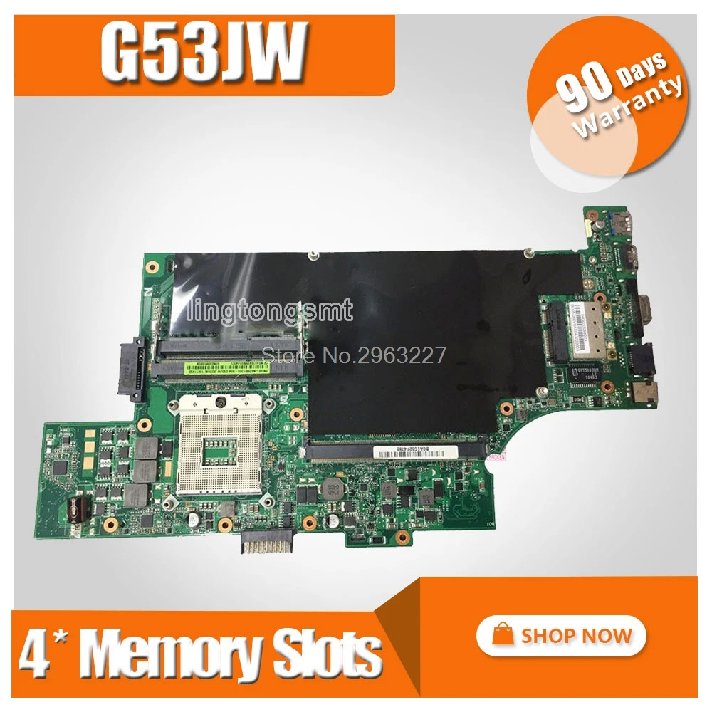 

For Asus G53JW Laptop Motherboard 4 memory slots 60-N02MB1300-B04 N60-N02MB1500-B07 fully tested mainboard