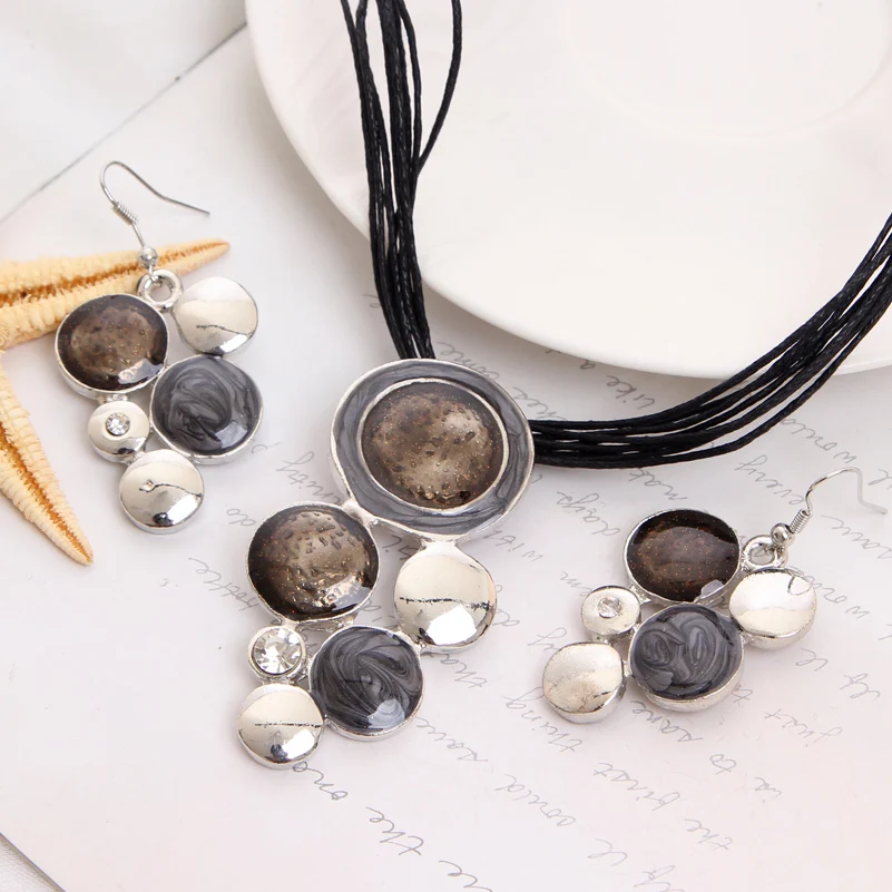 Комплект из колье и серёг кожи|costume jewelry set|necklace earring setjewelry sets |