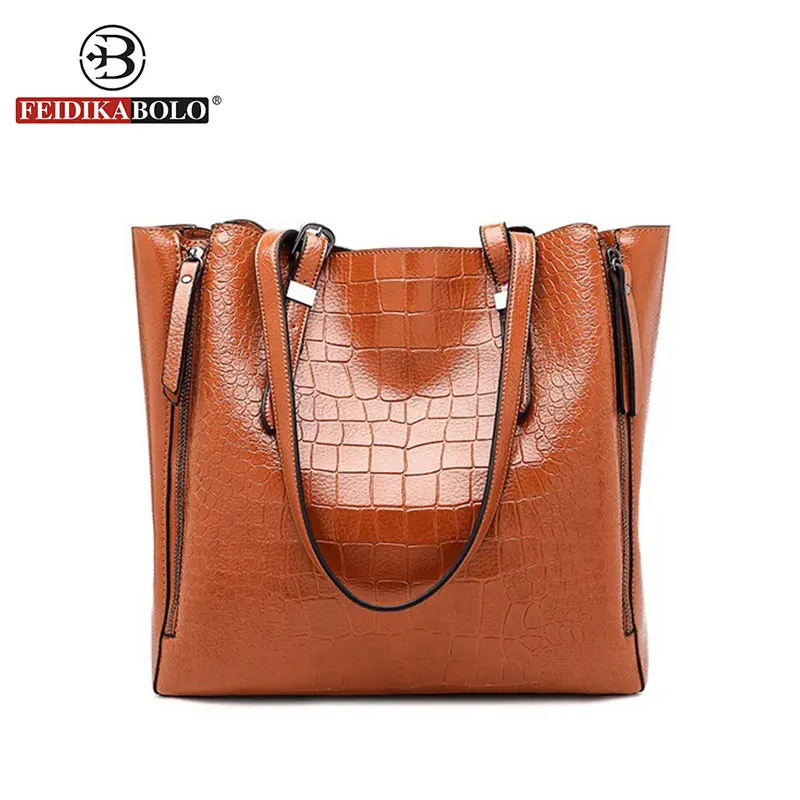 High Quality Leather Handbag Female Causal Totes Luxury Handbags Women Bags Designer Alligator