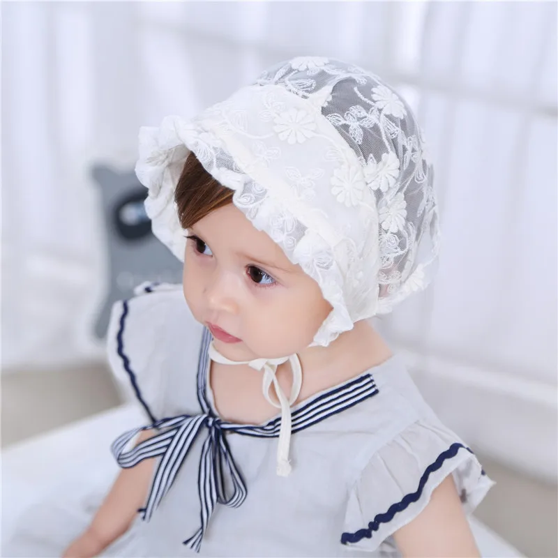 Summer Thin Section Cool Baby Basin Cap Lace Cute Sunscreen Embroidery Mesh Palace Princess Hat | Детская одежда и обувь
