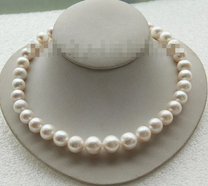 

18" 14mm natural round white freshwater pearls necklace filled gold clasp j9417 ^^^@^Noble style Natural Fine jewe FREE SHIPPING