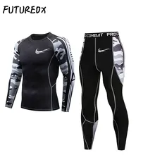 New men's thermal underwear set 2 sets of sportswear men's compression clothing Rashgard men's sports thermal underwear base