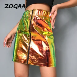 ZOGAA Sexy High Waist PU Leather Skirts Women Gold Bodycon Zipper Mini Skirt Lady Autumn Casual Streetwear Short Pencil Skirts ZOGAA Sexy High Waist PU Leather Skirts Women Gold Bodycon Zipper Mini Skirt Lady Autumn Casual Streetwear Short Pencil Skirts