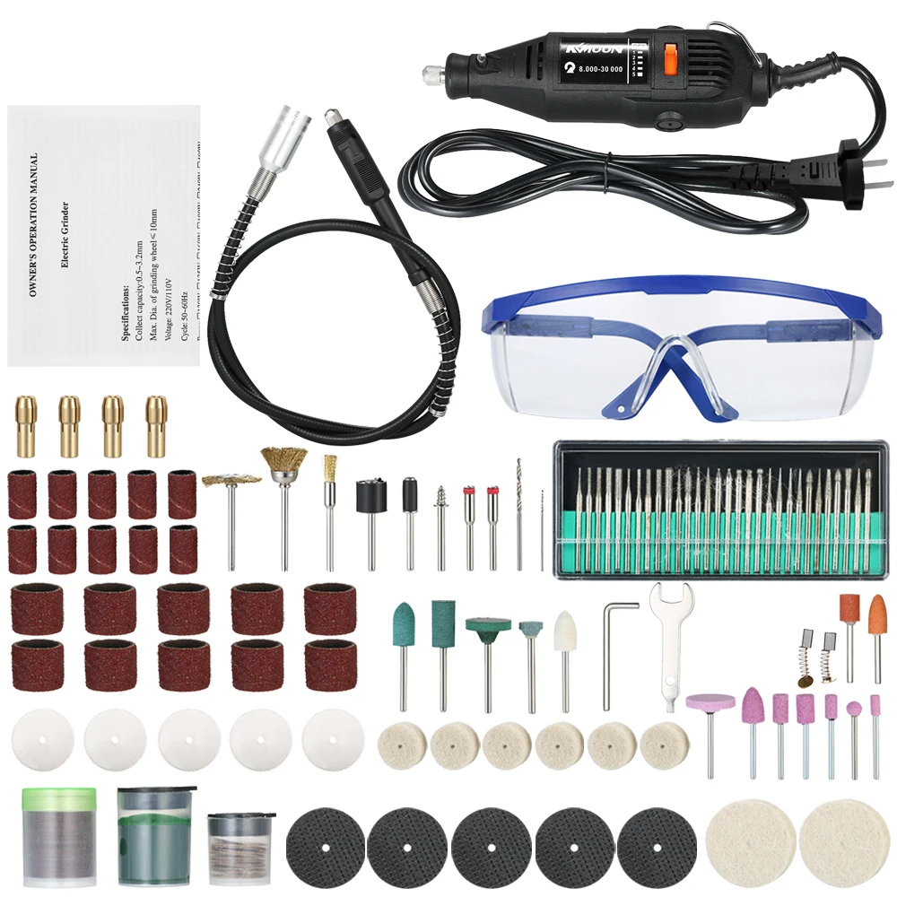 

Electric Grinder Set Multi-functional Variable Speed Electric Drill Grinding Rotary Tool with 160pcs Accessories for Milling