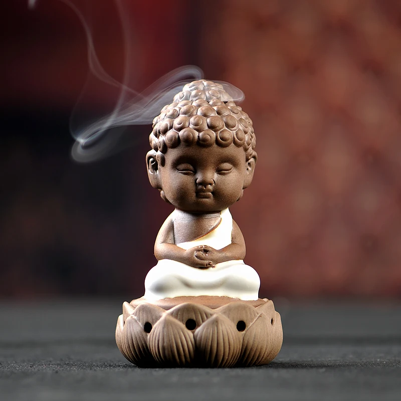 Печи сандалового печи Малый Курильница Будда с украшения керамическая ароматерапия печи