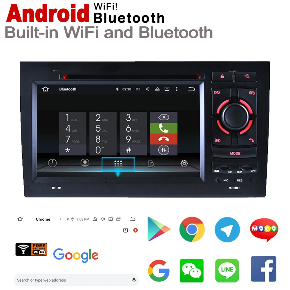 Top Android 8.0 up IPS car dvd player For Audi RS4 8E 8H 2002~2008 MMI original Style Autoradio gps navigation 3