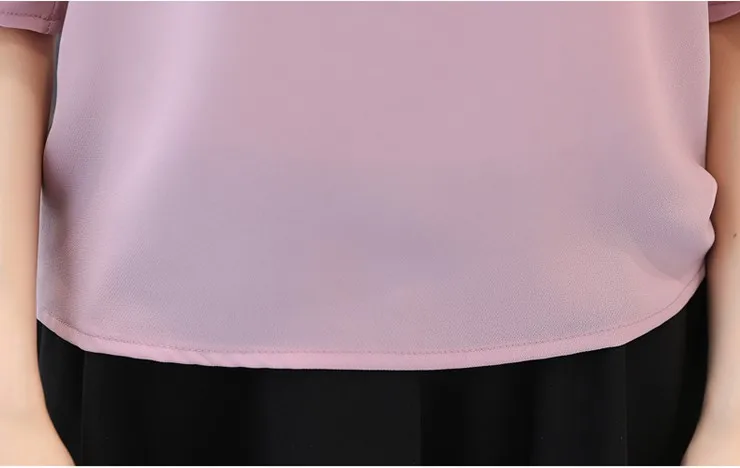 Blouse Shirt Women 2018 Korean Style V-neck Tops Ladies Chiffon Blouse Button Short Sleeve White Shirts Summer Blusas Mujer (14)