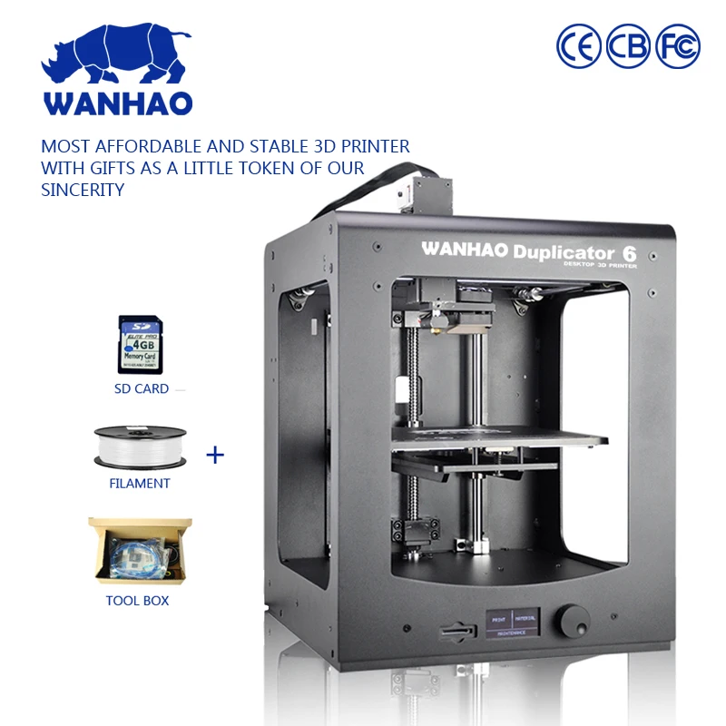 Модернизированный 3D принтер WANHAO D6 быстрая скорость печати и высокая точность