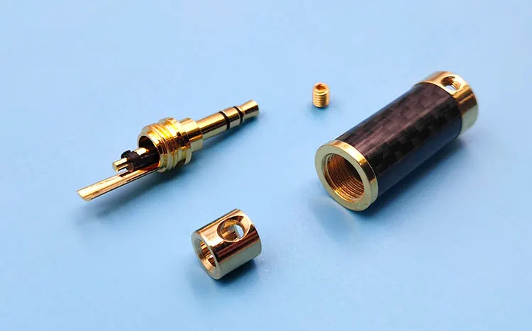 Pure copper plated carbon fiber upgrade 3 pole stereo headphone plug 3 5MM
