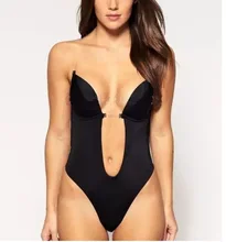 New CLEAR STRAP BACKLESS DEEP Plunge THONG Backless BODY SHAPER S-XL,Women’s U Plunge Body Suit