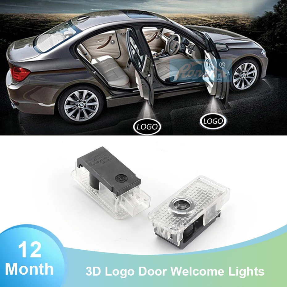 

RONAN 2Pcs Car styling LED 3D Logo Door Welcome Lights Projector shadow Lights For Audi A1 A4 A5 A6 A7 A8 Q3 Q5 Q7 R8 TT CSL2017