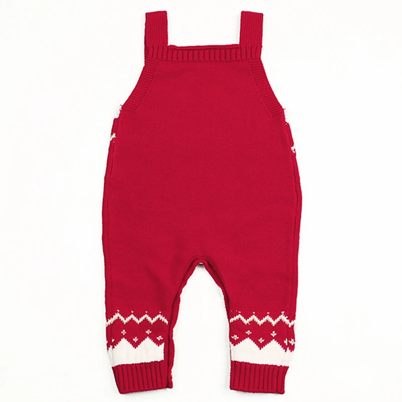 Christmas Newborn Baby Boy Clothes Fashion Long Sleeve Print Knitted Baby Rompers Baby Girl Clothes Kids Jumpsuit