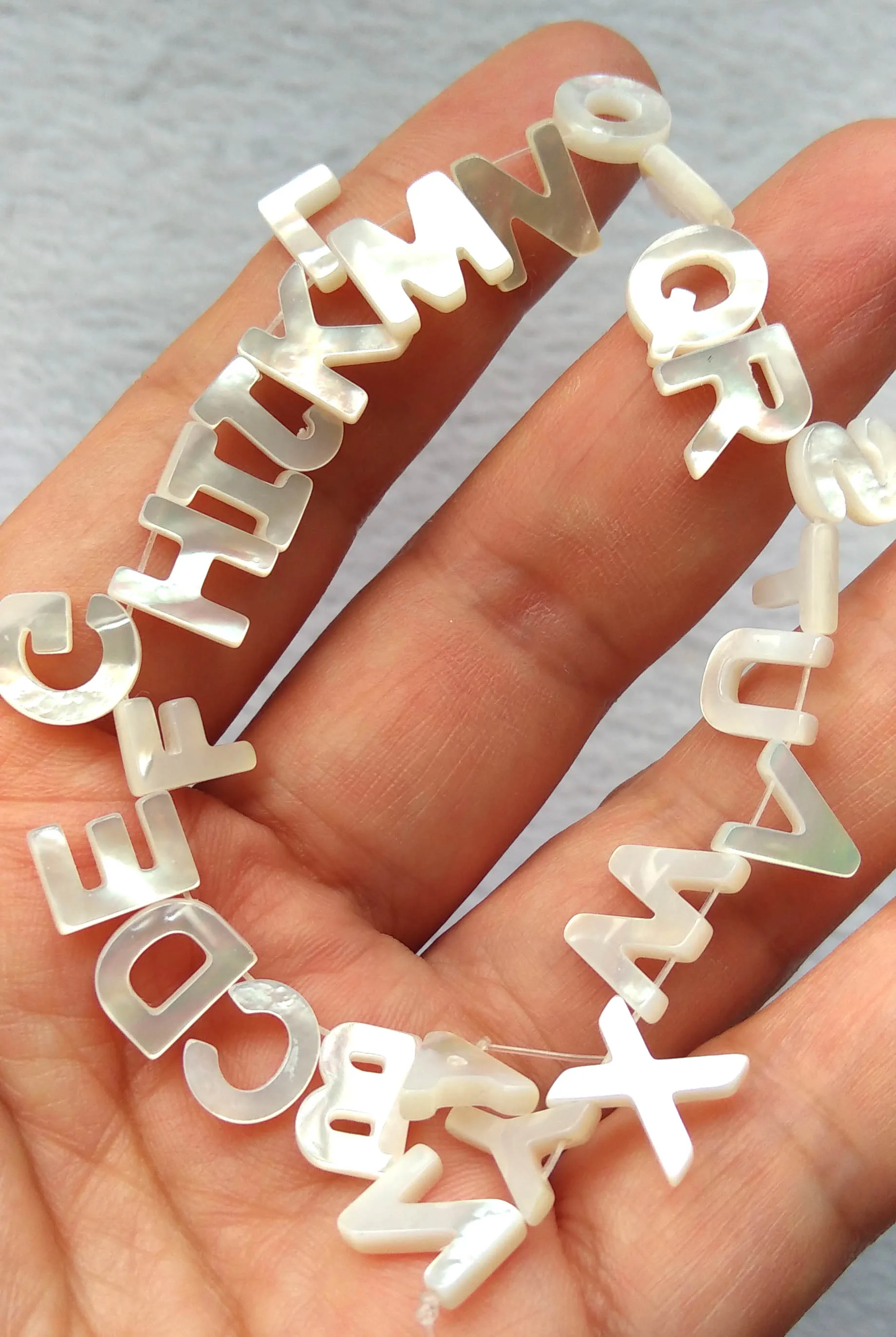Pearl Shell Alphabet Letter Beads 