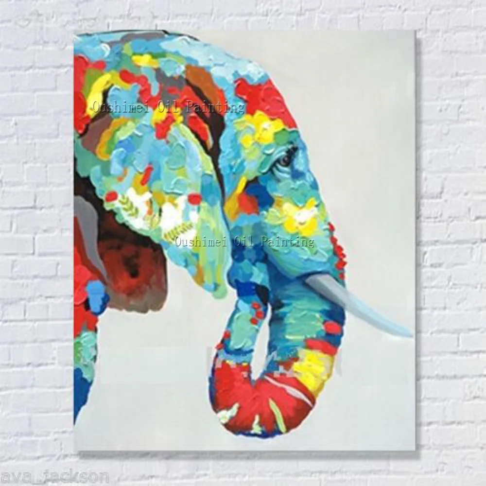 

Artist Fashion Design Pop Oil Painting Abstract Colorful Knife Elephant Oil Painting On Canvas Handmade Elephant Oil Paints