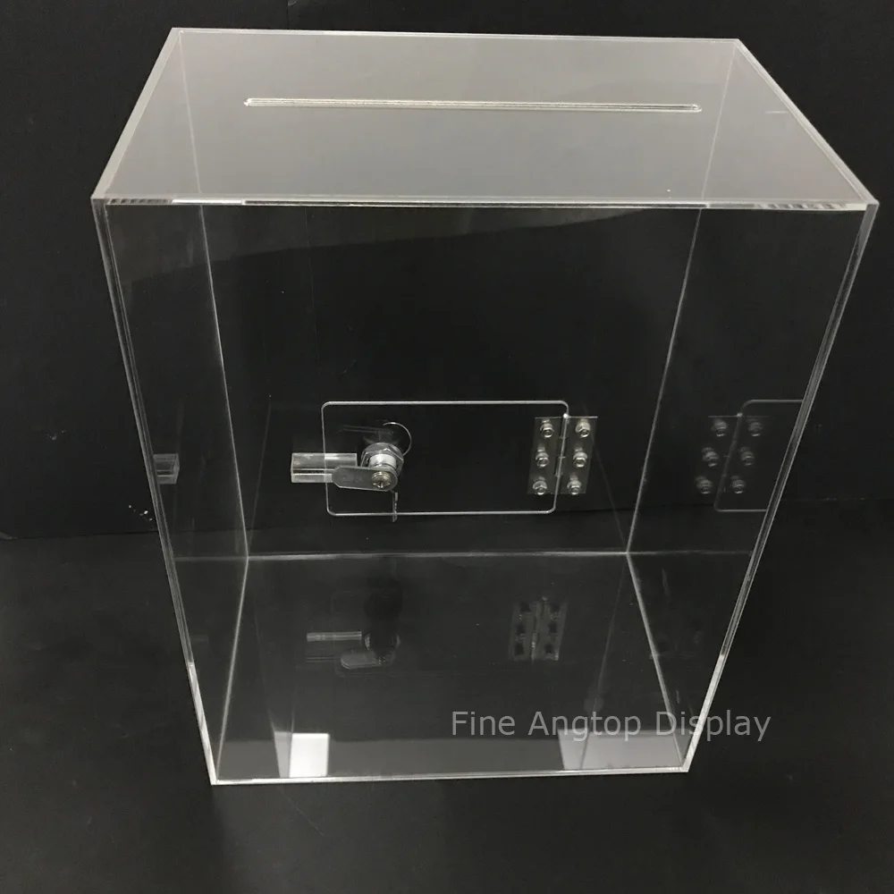 

Deluxe Rectangle Jewelry Store Display Gift Card Holder Donation Box With Lock
