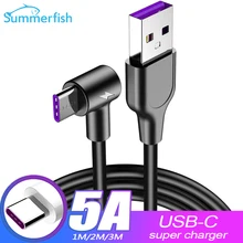 Summerfish 5A usb type C кабель для мобильного телефона USB C кабель для быстрой зарядки type C кабель для samsung S10 S9 S8 Xiaomi Redmi Note 7