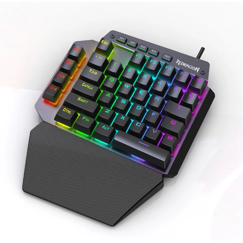 

New 1.8m Wired Gaming Mechanical Keyboard One-handed Keyboard RGB Backlight 44 keys Mini Keyboard Black For CS GO LOL Dota Game