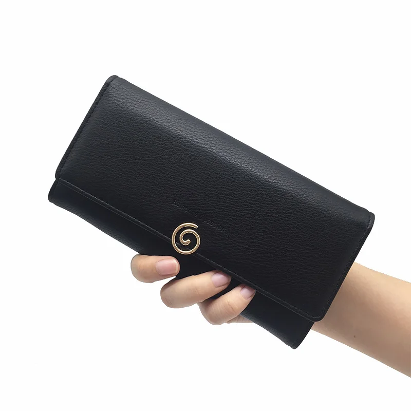 

Fashion Women Wallet Brand PU Leather Long Purse Solid Color Hand Made Multiple Cards Holder Clutch Bag Hasp Standard Wallet