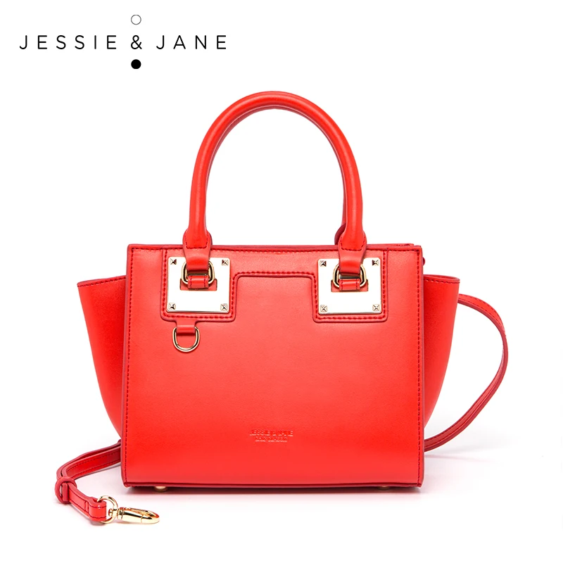 JESSIE&JANE Designer Brand New Style Split Leather Women Messenger Bags  Shoulder Bag Top-Handle Bags 1644