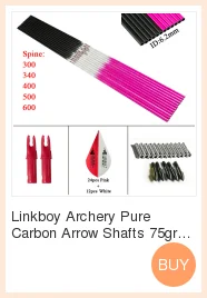 Tiro com Arco Setas de Carbono Linkboy Eixo 32 Sp300-600 2 Palhetas Id6.2mm Pino Nock Compund Recurvo Arco Caça Flecha Tiro 12 Pçs 30 5 High Quality Esporte e Lazer