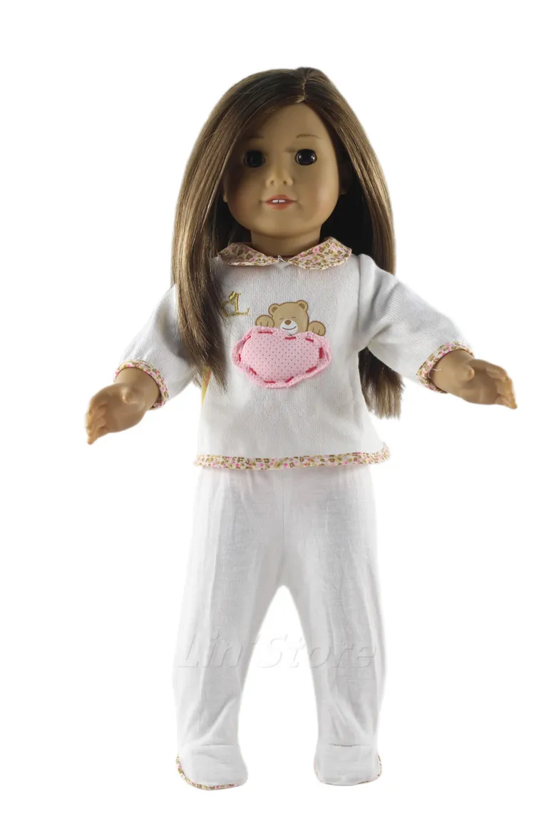 1 комплект кукольной одежды топ+ штаны для 18 дюймов американская кукла, одежда для сна ручной работы