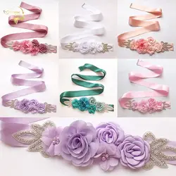 8 расцветок свадебные цветочные повязки 270 см цветами ручной работы жемчуг винтажные Ремни Пояса для свадьбы Вечеринка Cinturon де Flore