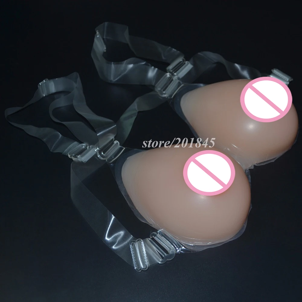 

Round Shape 800g/Pair Shoulder Strap Soft False Silicone Breast Form Artificial Boob Fake Tits For Drag Queen Male