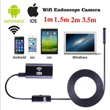 1 м 8 мм Беспроводной WI-FI эндоскопа Водонепроницаемый LED HD 1.0MP Камера для Iphone, Android трубы змея видео Камера видеокамера